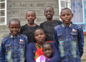 Some of the children from Satinwood and their house mother