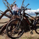 Frank Witowski and bike at Rabbit Island
