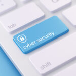 Cybersecurity blue key